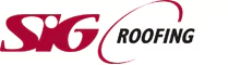SIG Roofing logo featuring bold red "SIG" lettering with a swooping curve above, followed by “ROOFING” in black uppercase—ideal for house renovations, home extensions, or new build homes on a crisp white background.
